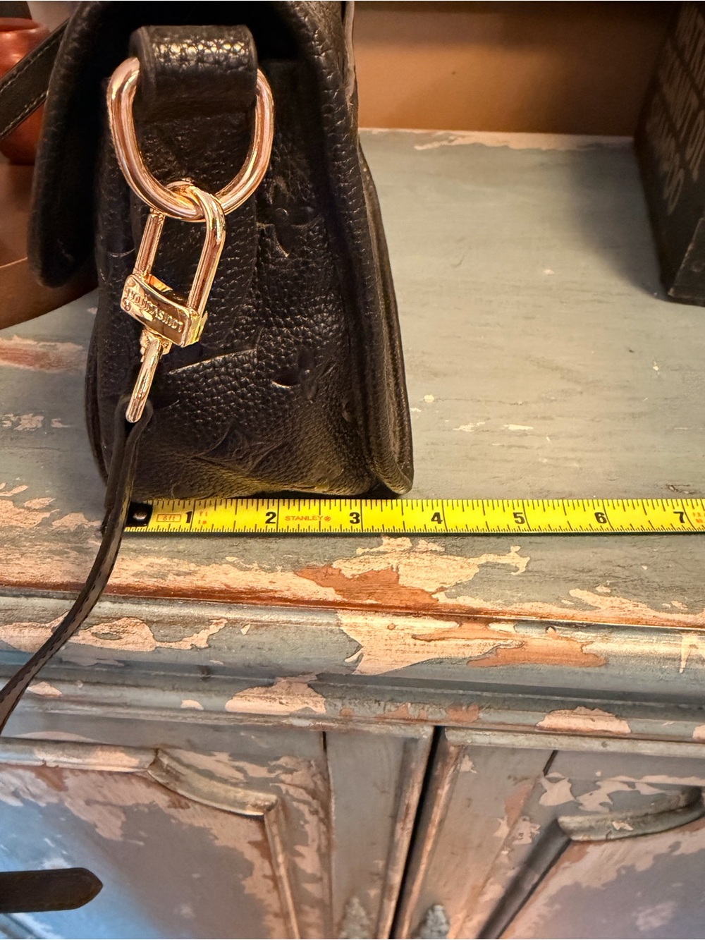 Black Embossed Leather Crossbody Bag with Matching Wallet - Picture 10 of 10